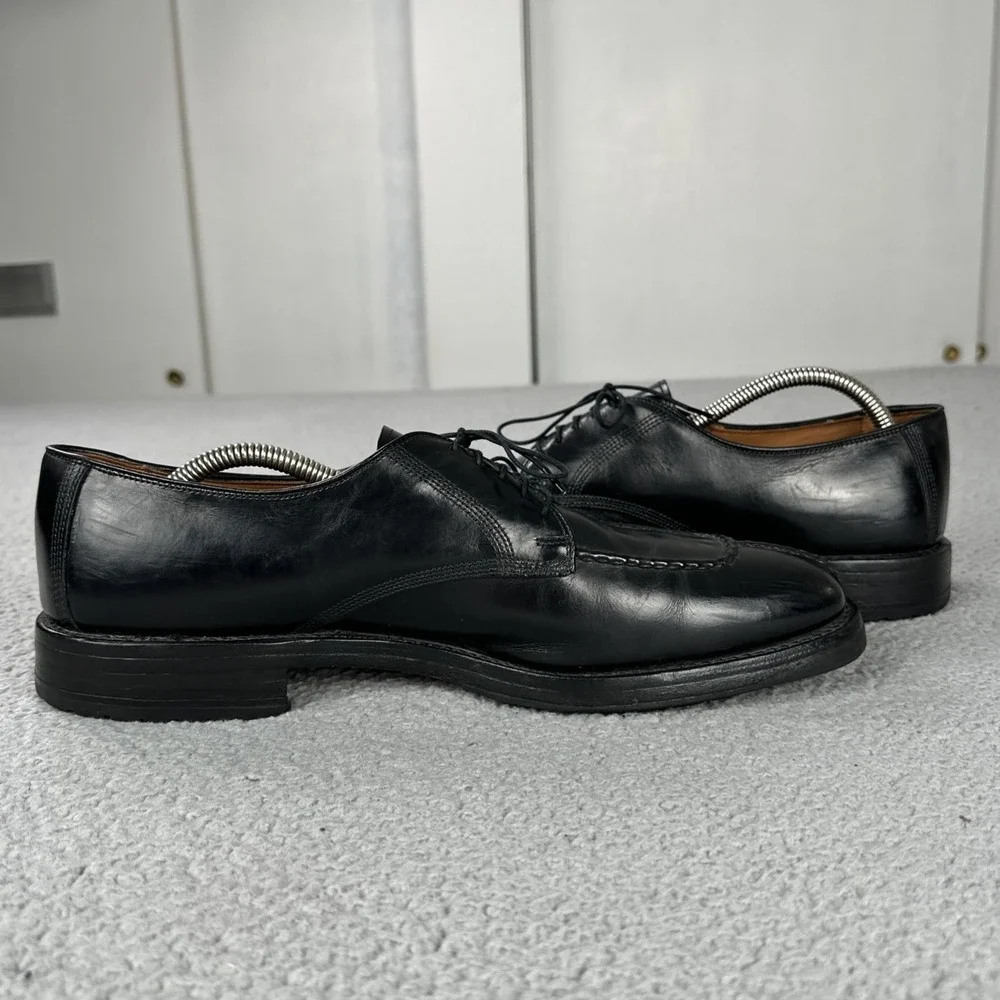 Allen Edmonds Dellwood Shoes Men 11B Black Norwegian Split Toe 1304 Made In USA